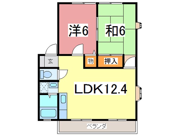 サンビレッジ国高　Ａ・Ｂ・Ｃ棟の物件間取画像